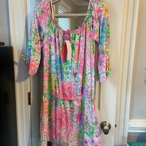 Lilly Pulitzer Pink and Blue Flowered Skort NWT size Large